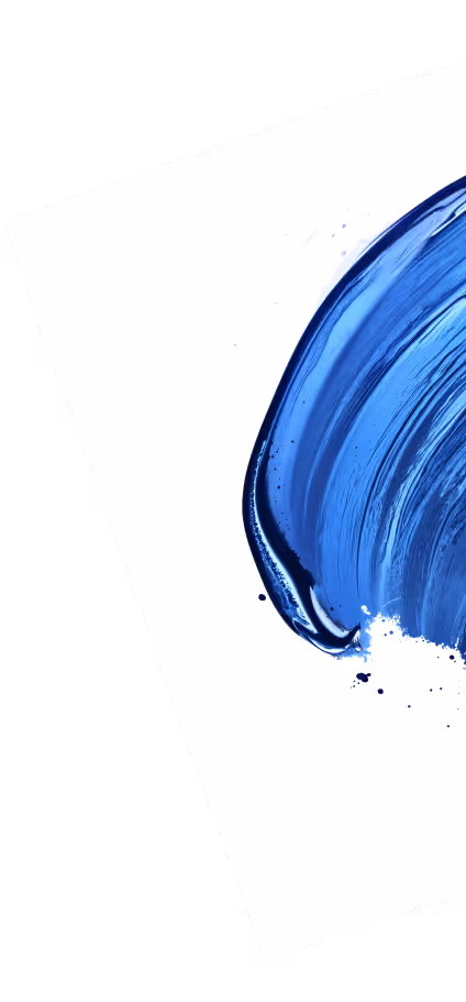 Blue fluid wave with dynamic brushstroke-like motion on white background