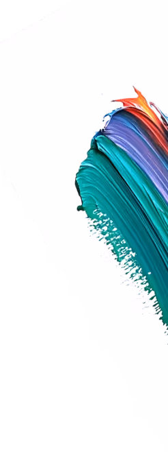Colorful paint strokes blending in curved, textured brush movement