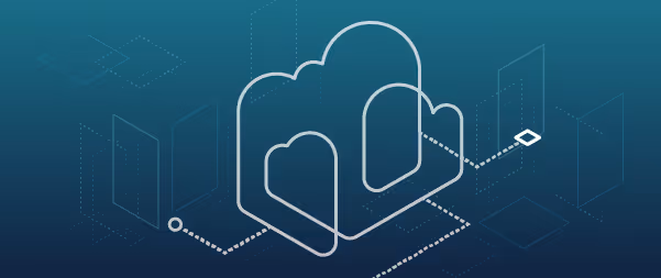 Cloud computing network infrastructure with connected geometric shapes
