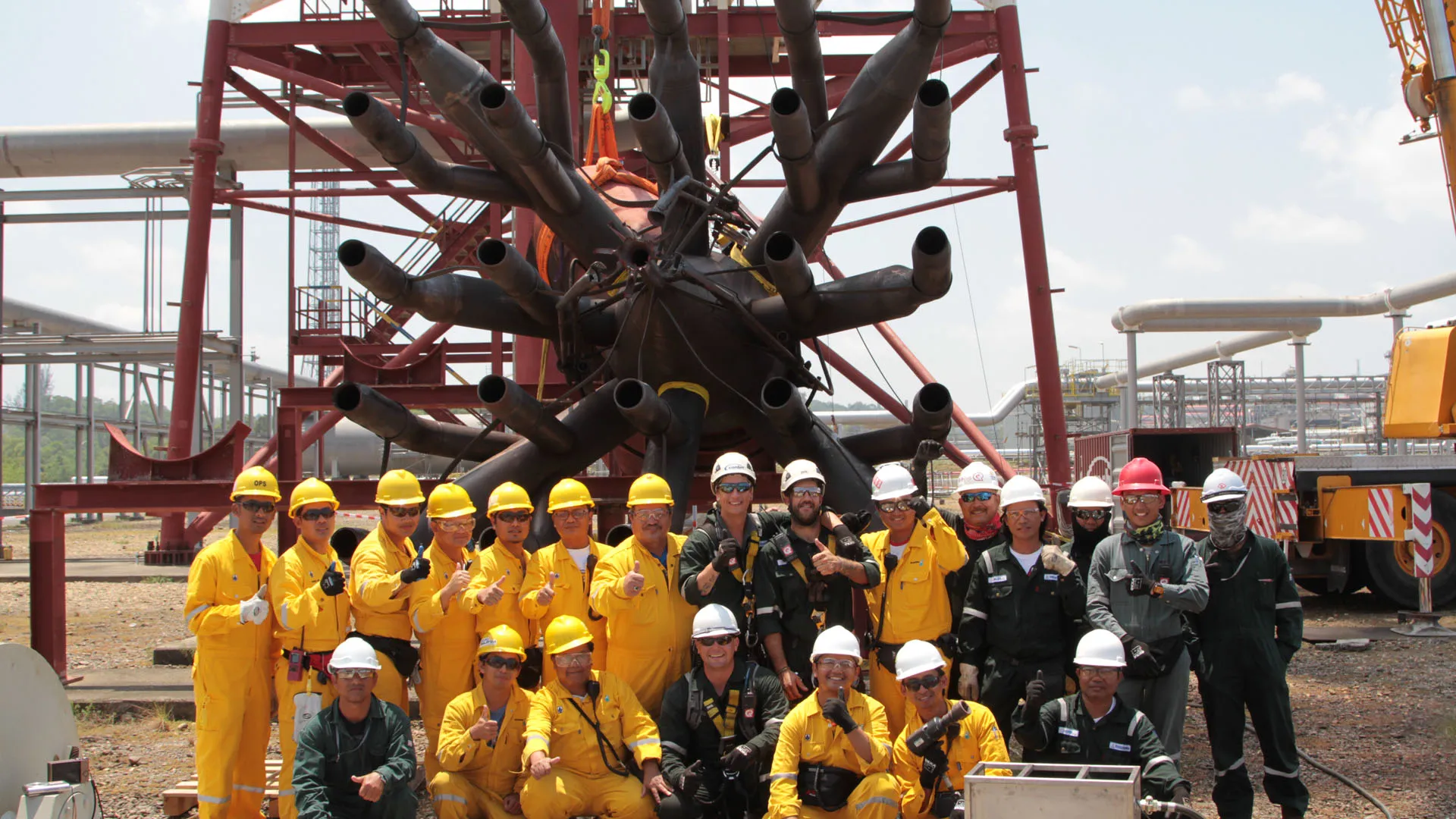 Crew happy after succesfull project execution