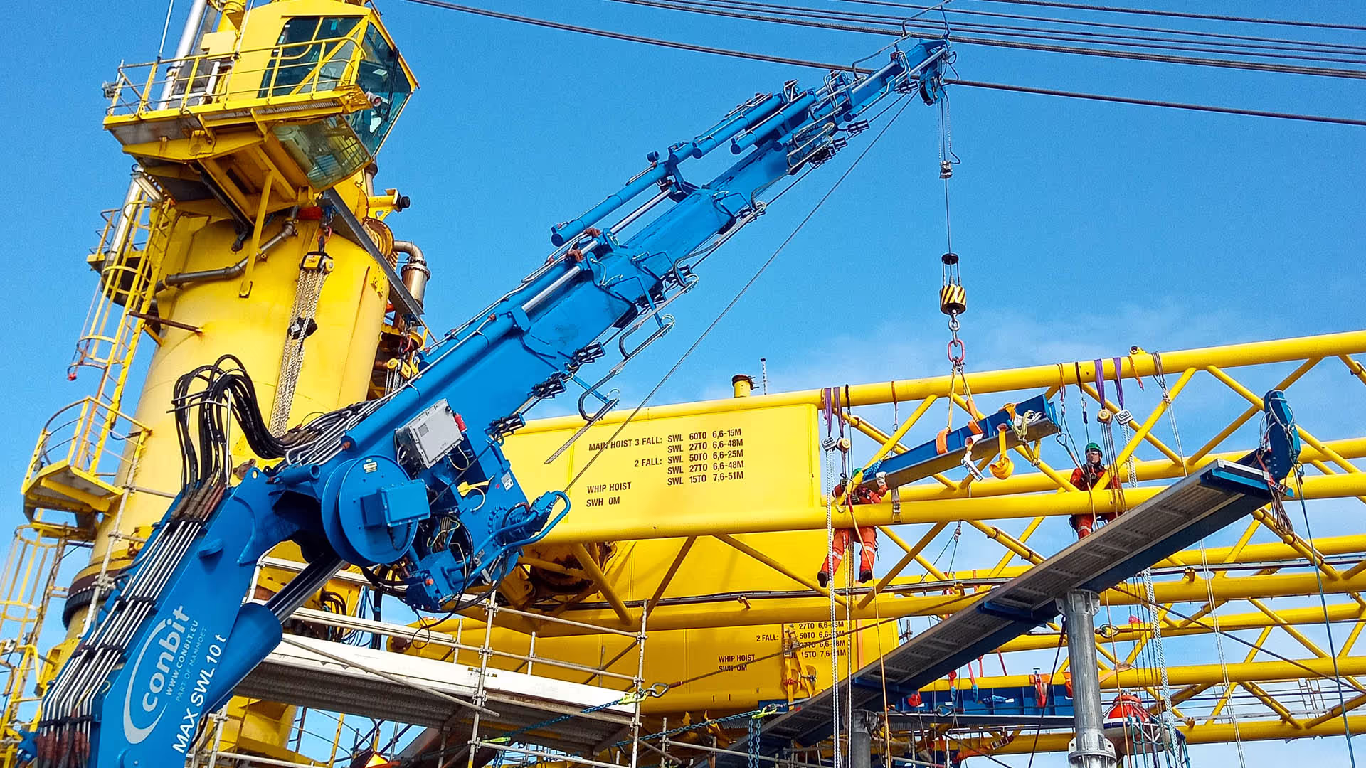 Conbit's new knuckble boom crane on project location 