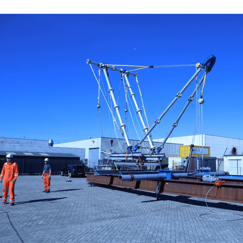 Load test conducted on gantry system at Conbit yard in the Netherlands prior to shipment, ensuring reliability and safety in operation.