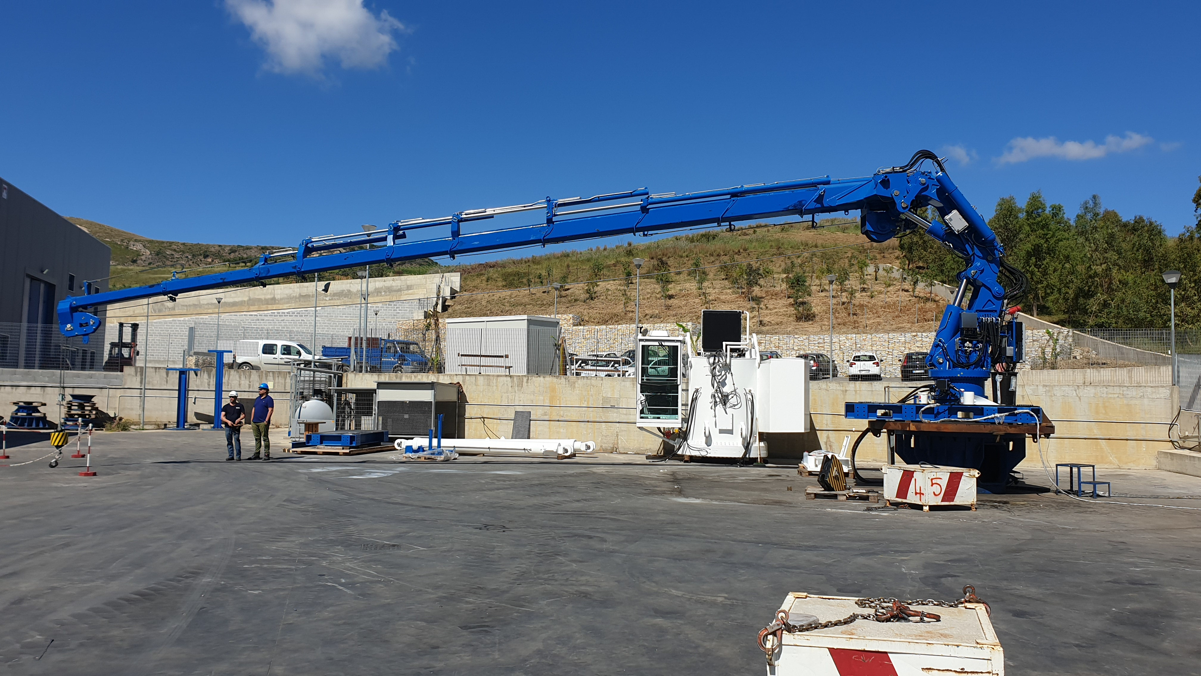 Knuckle Boom Crane being tested. 