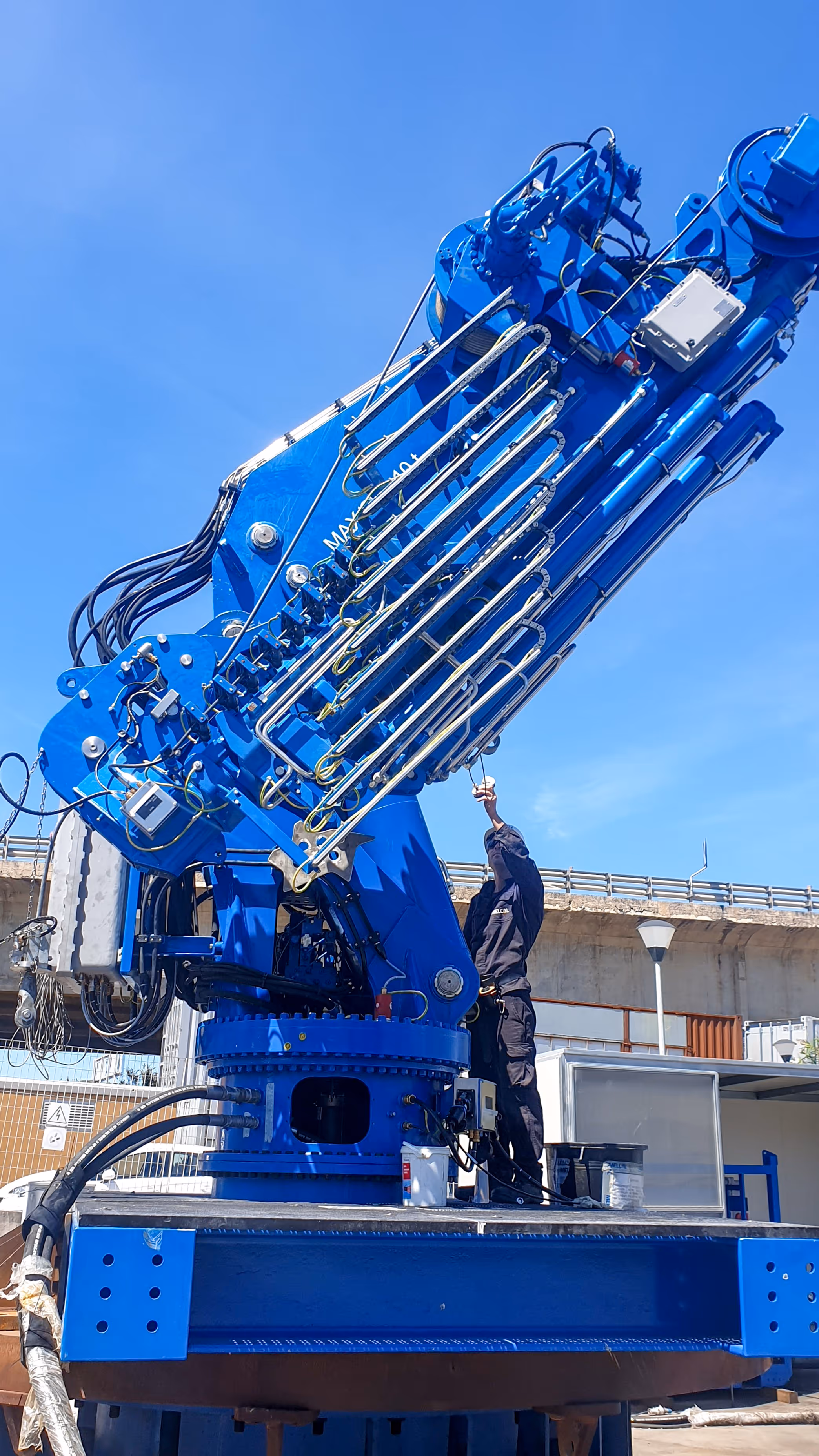 Knuckle Boom Crane in folded position