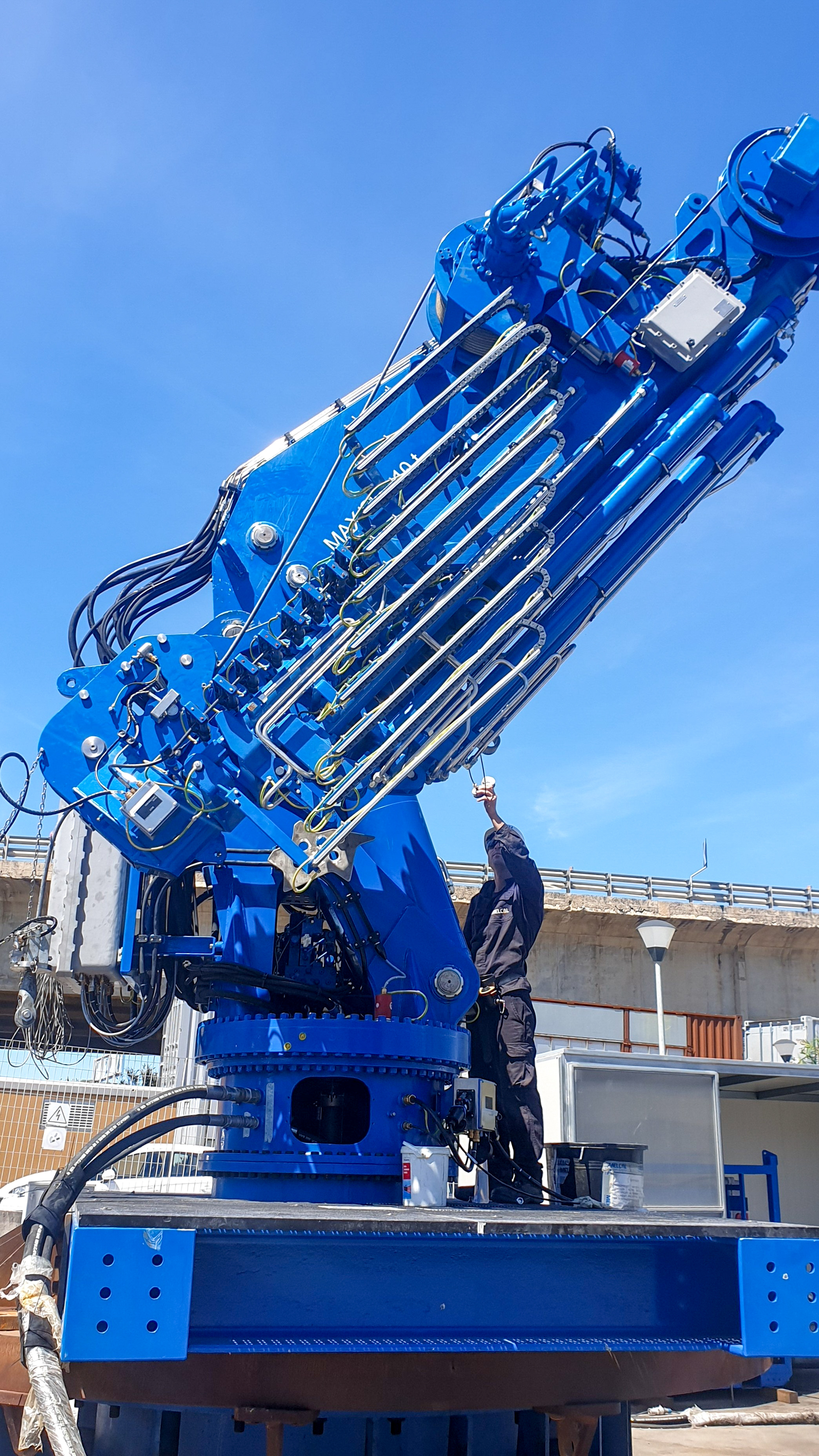 Knuckle Boom Crane in folded position