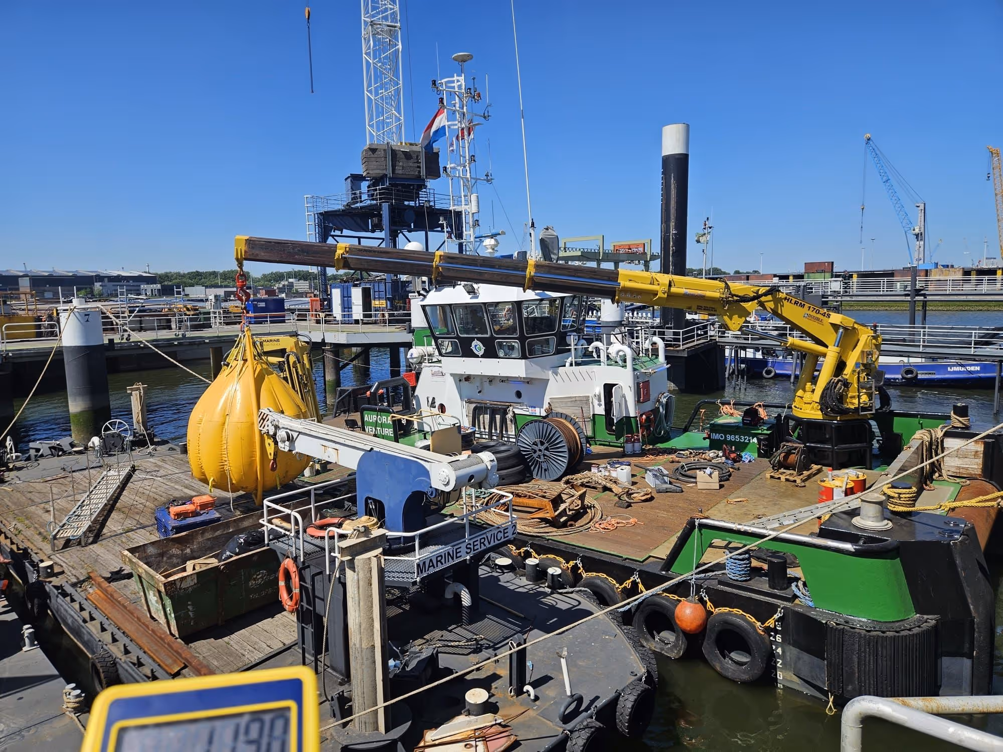 Marine Crane Being Load Tested