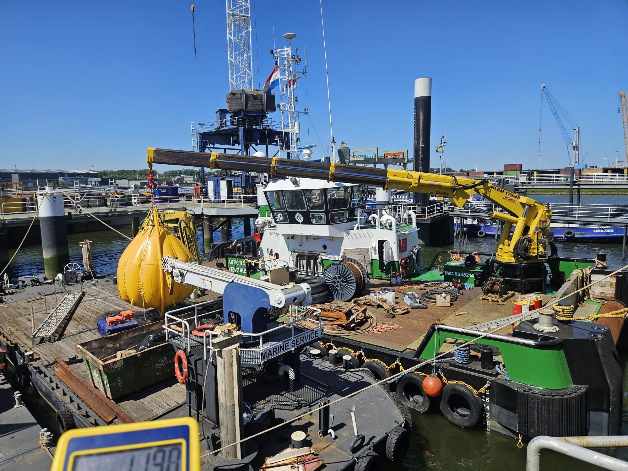 Marine Crane Being Load Tested