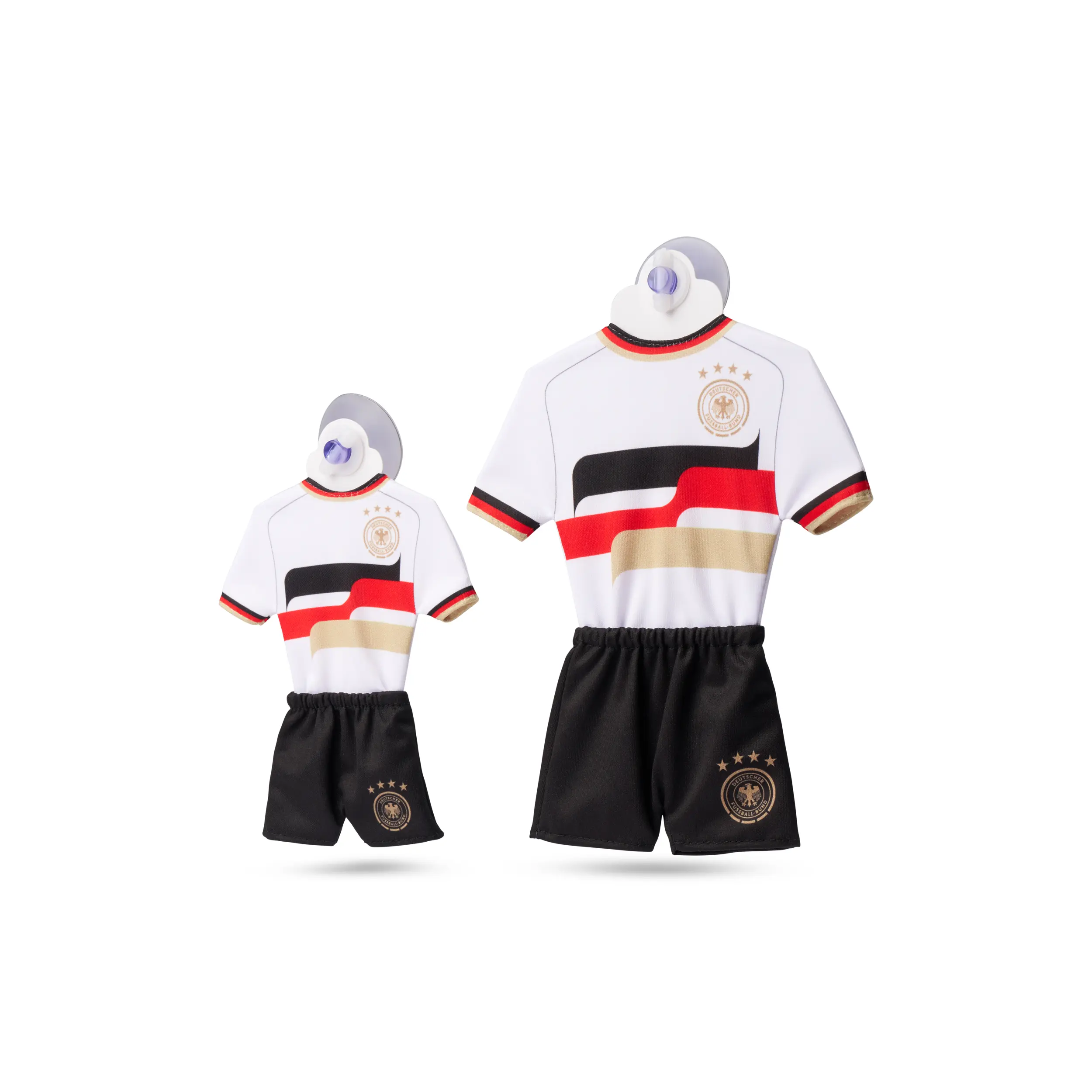 Mini-Trikot der Deutschen Nationalmannschaft mit Saugnapf in zwei Größen – offizielles Lizenzprodukt des Deutschen Fußball-Bundes