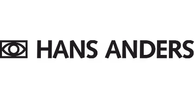 Hans Anders brand logo with stylized eye icon.