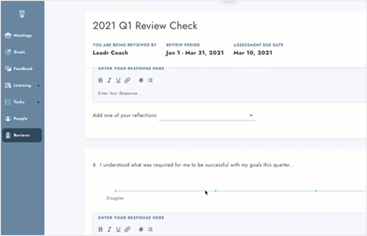 Leadr app dashboard