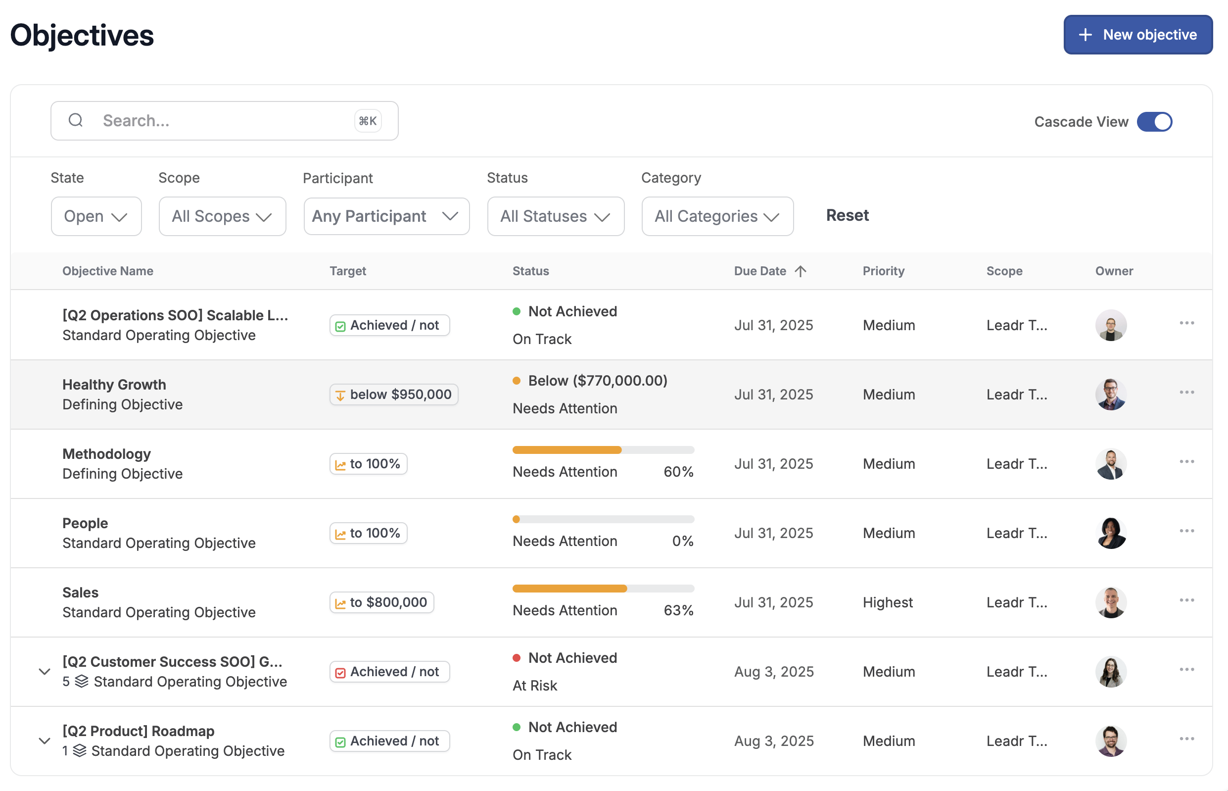 Leadr dashboard