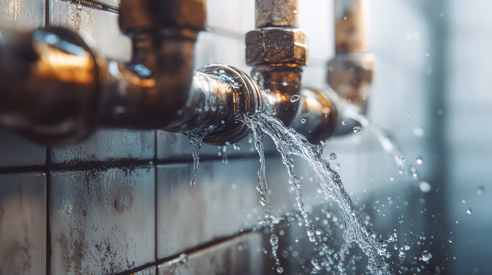water damage from old pipes bursting
