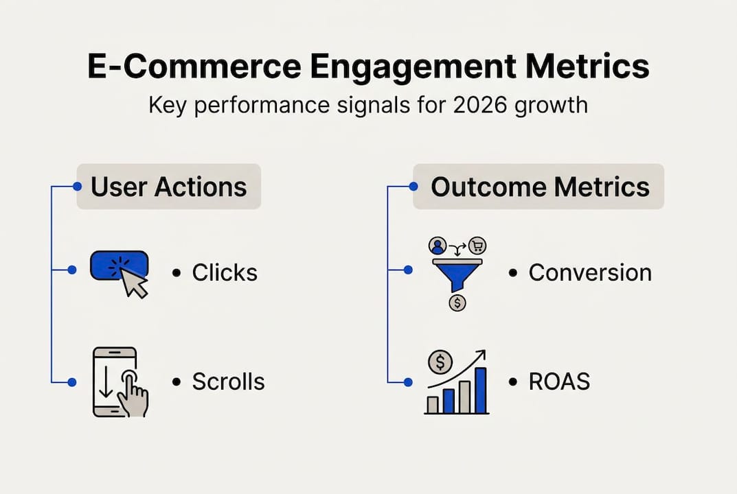 Infographic showing key engagement metrics for e-commerce