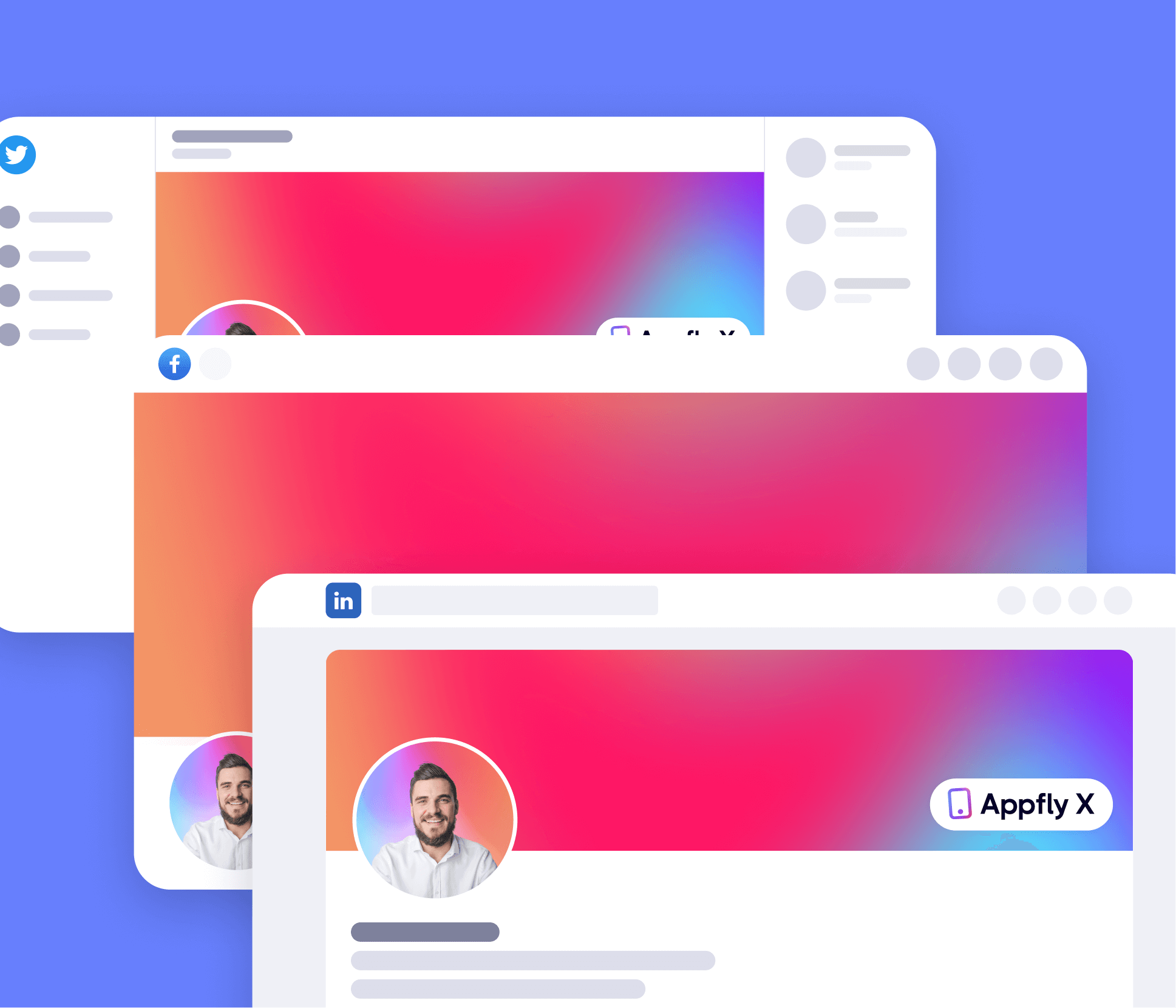 Appfly X - Social Media Assets - Mobile App Webflow Template