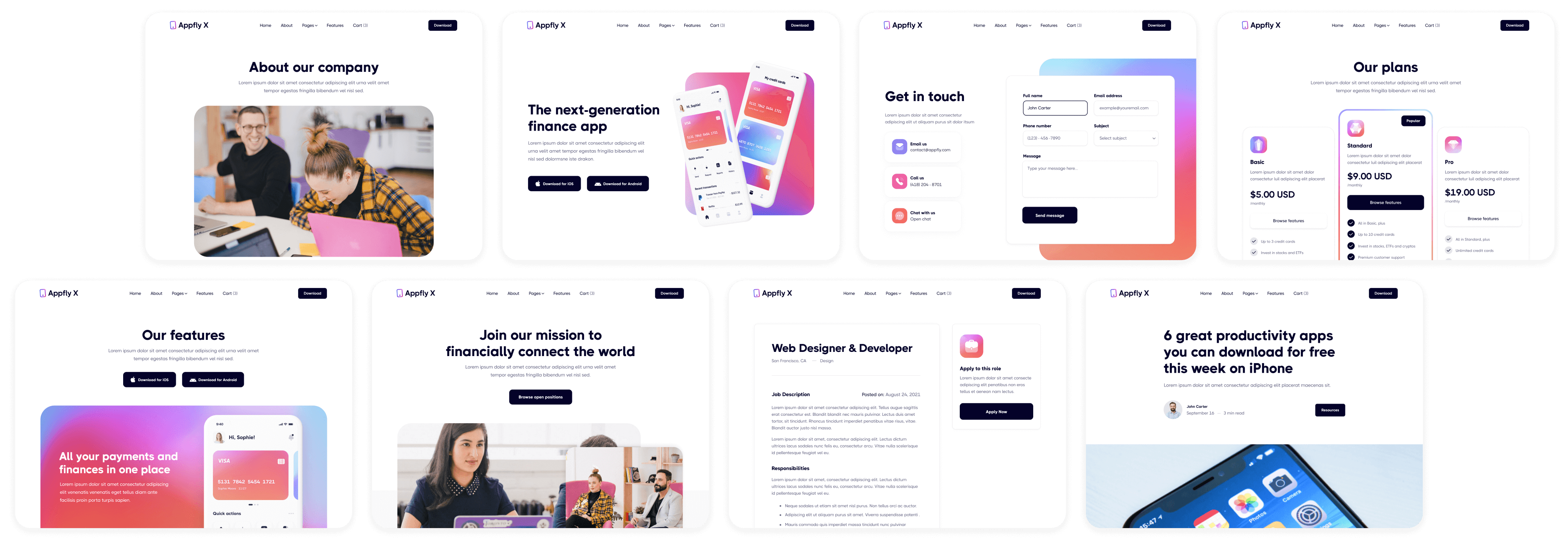 Appfly X - Buy now on Webflow - Mobile App Webflow Template