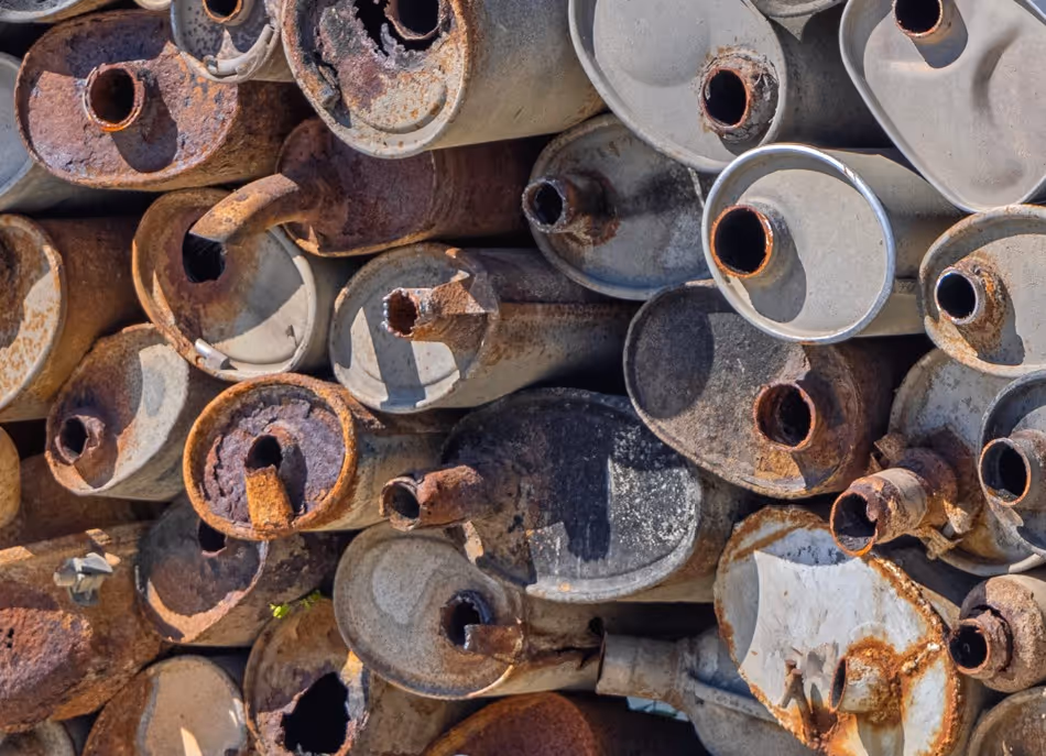 Used catalytic converters and high-value metal scrap containing precious metals requiring secure recycling material hauling