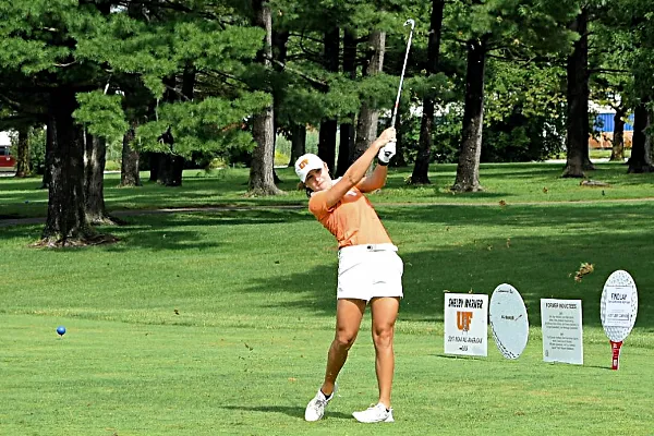 Woman Golfer on the links.