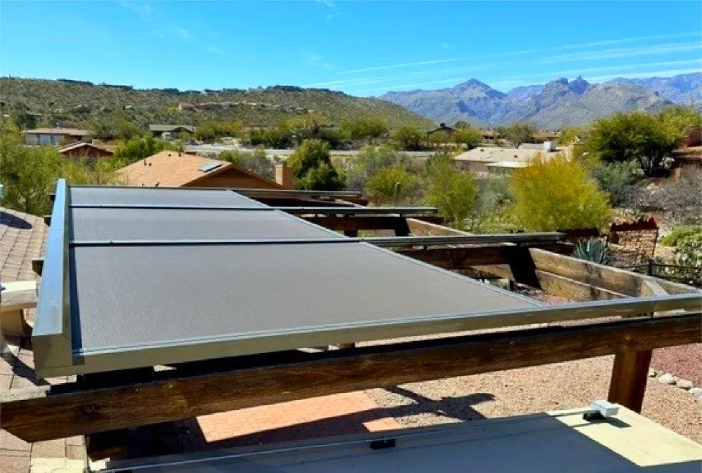 SkyShades being used as retractable awning