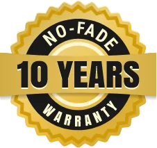 10 year no-fade warranty for fabrics
