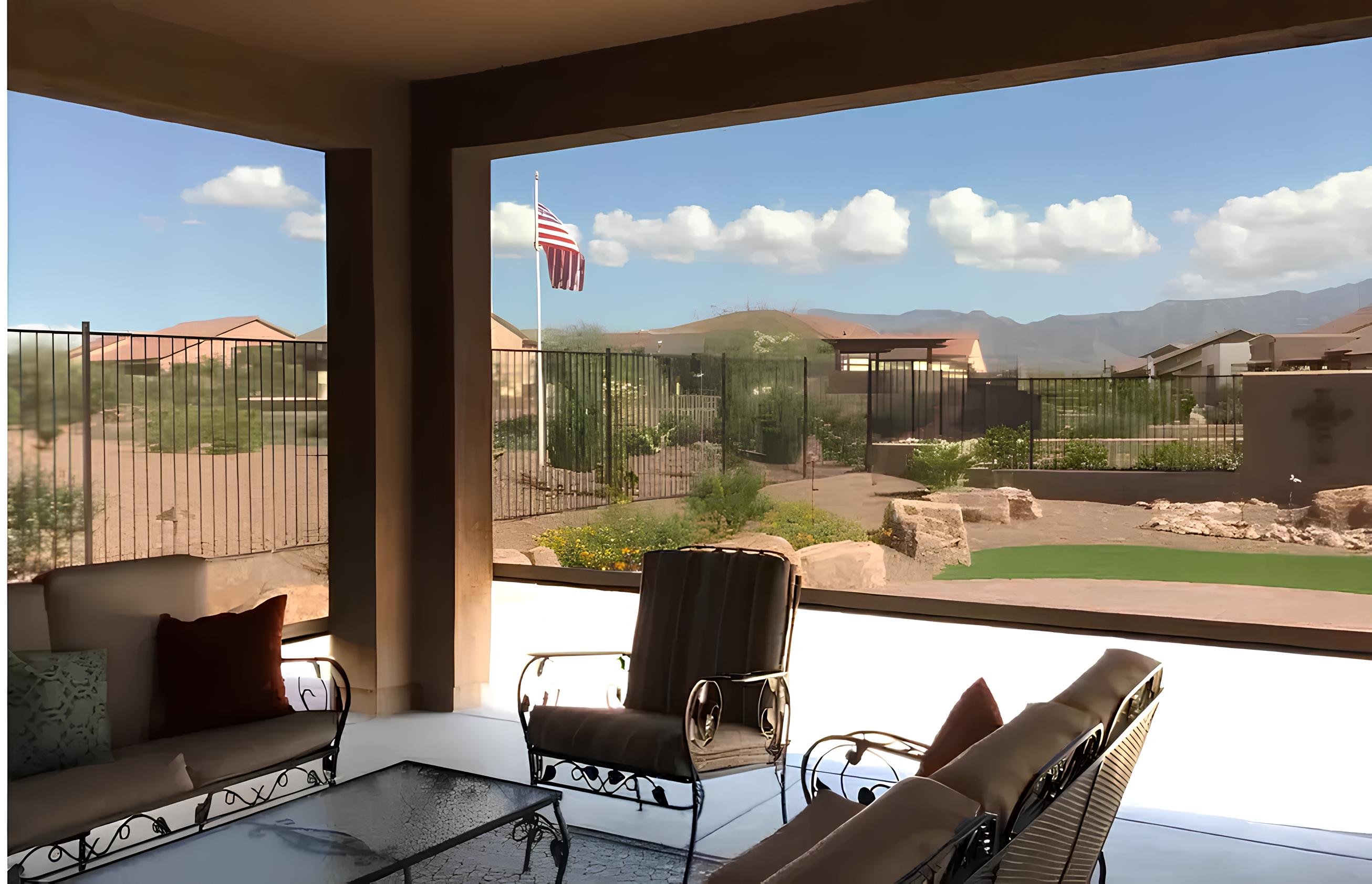 Patio with motorized screen, Las Vegas.