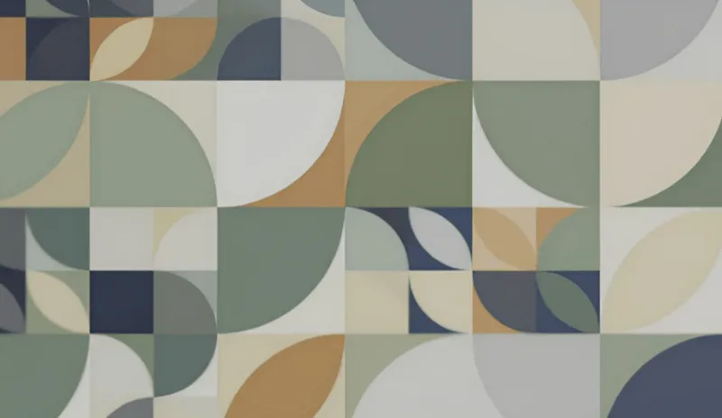 Mid-century geometric interior wall panel for outdoor kitchen