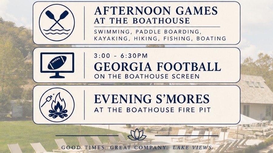 Saturday at the Boathouse: afternoon games, Georgia football and evening s'mores