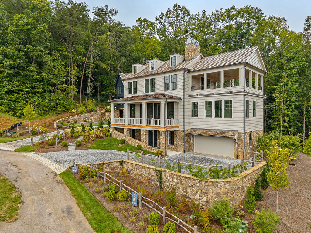 Aerial view of 90 Cove View Lane, Burton on Lake Burton, GA