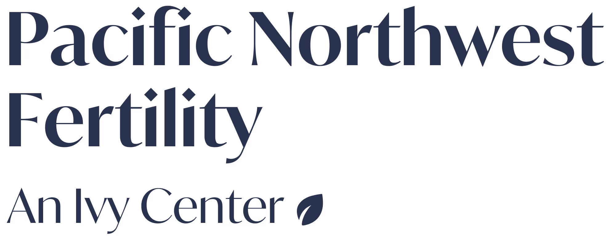 Pacific Northwest Fertility An Ivy Center logo with a leaf symbol.