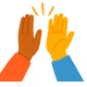 A pair of hands are touching each other.