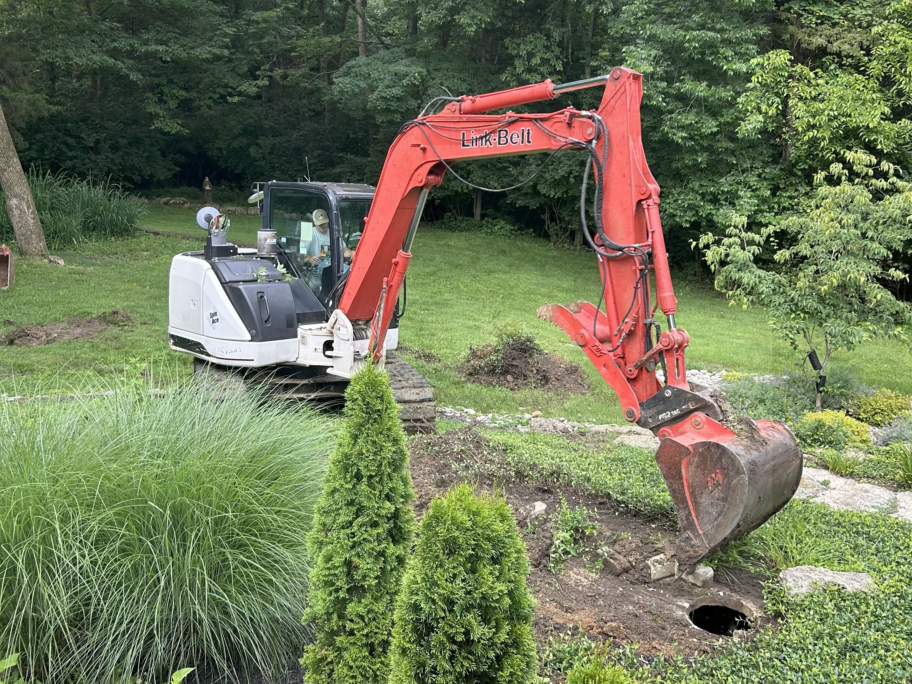 Preparing for septic installation.