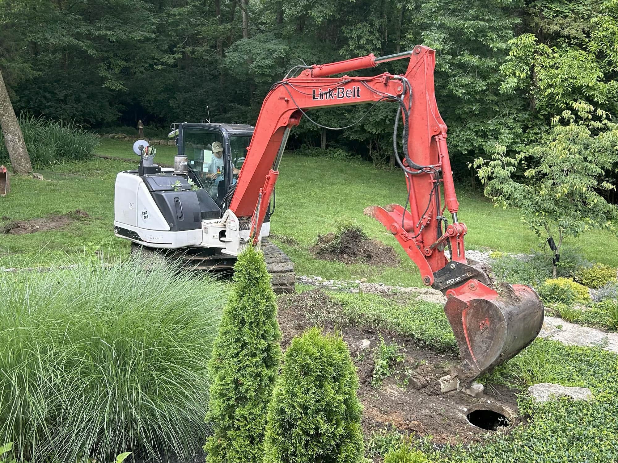 Preparing for septic installation.