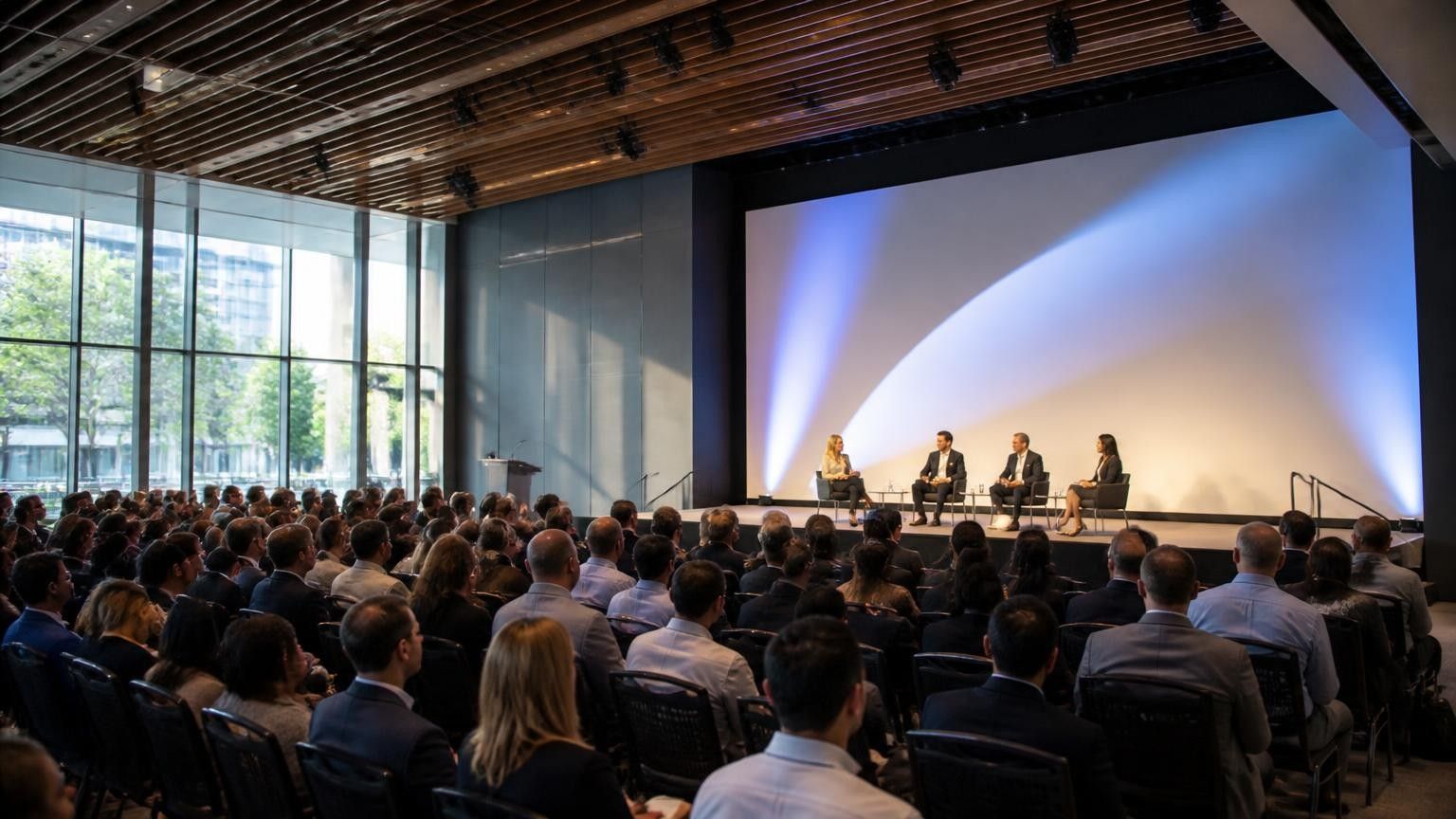 Corporate conference audience