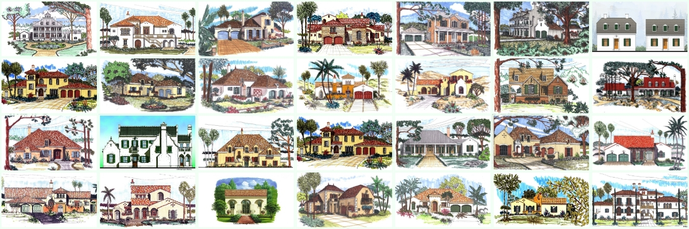 Hundreds of home plans, of all sizes, styles, and housing types (single family, duplex, triplex, ADUs, etc)