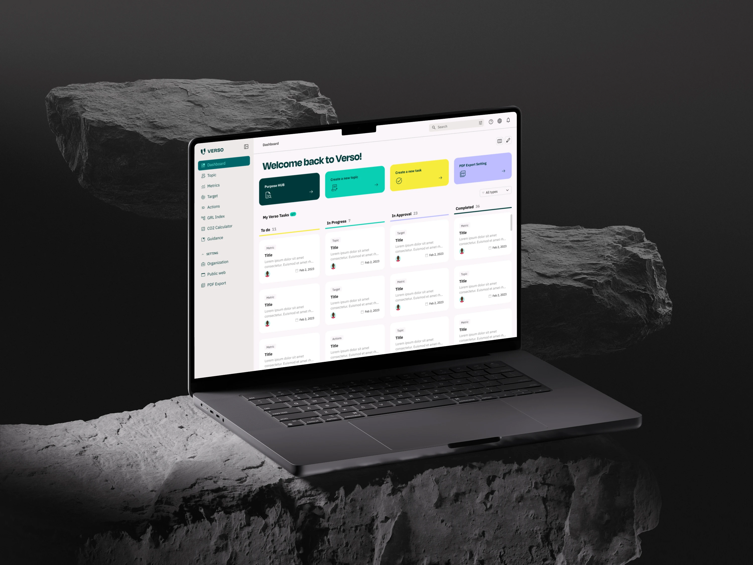 Bild mit Laptop auf dem ein Planning Tool zu sehen ist