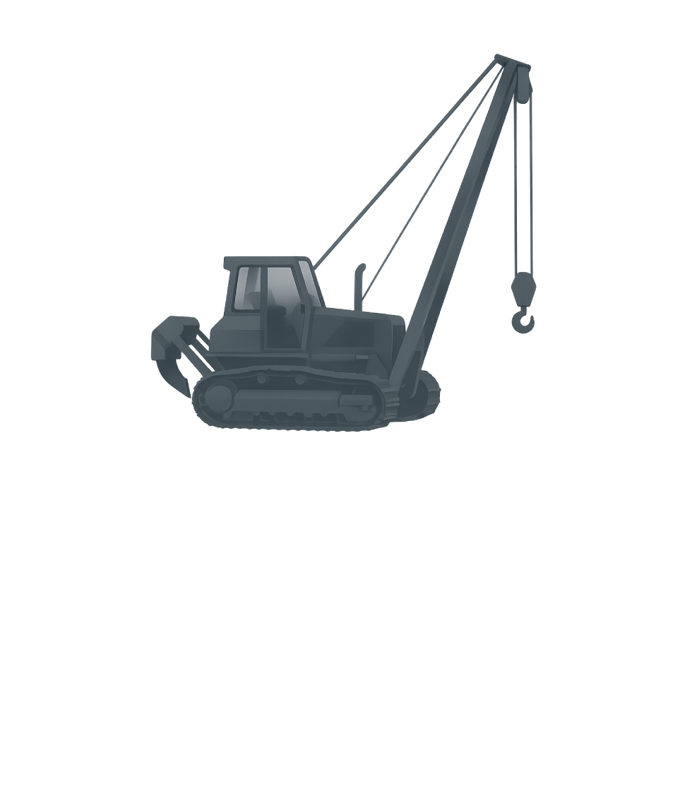 illustration of a sideboom in grey