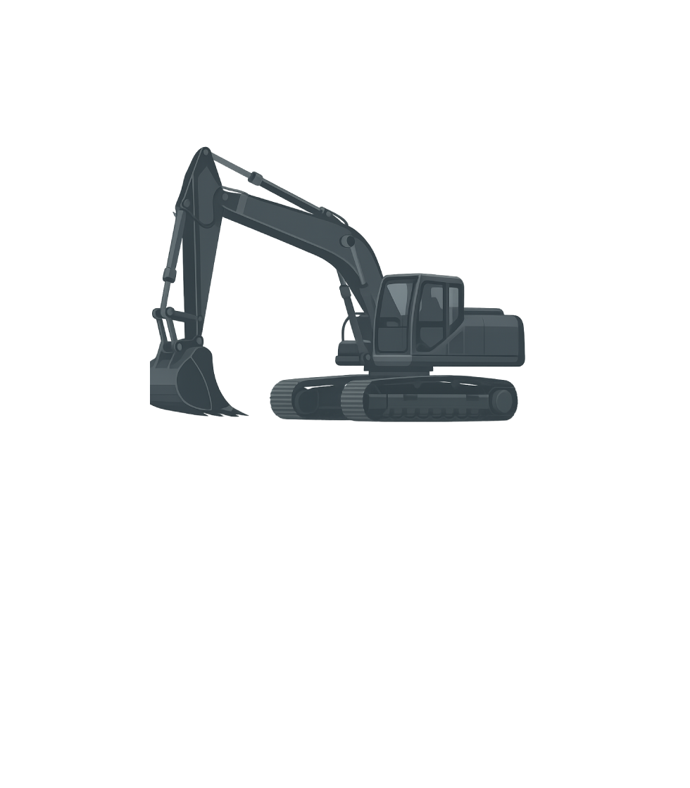 illustration of a excavator in grey