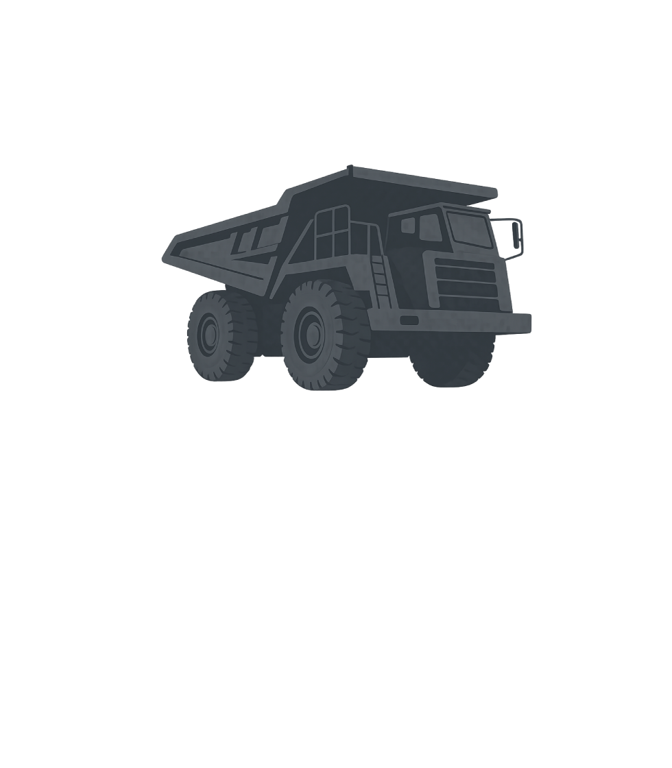 illustration of a haul truck in grey