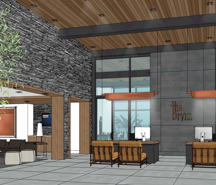 A GIF showing various interior renders of the Brynn
