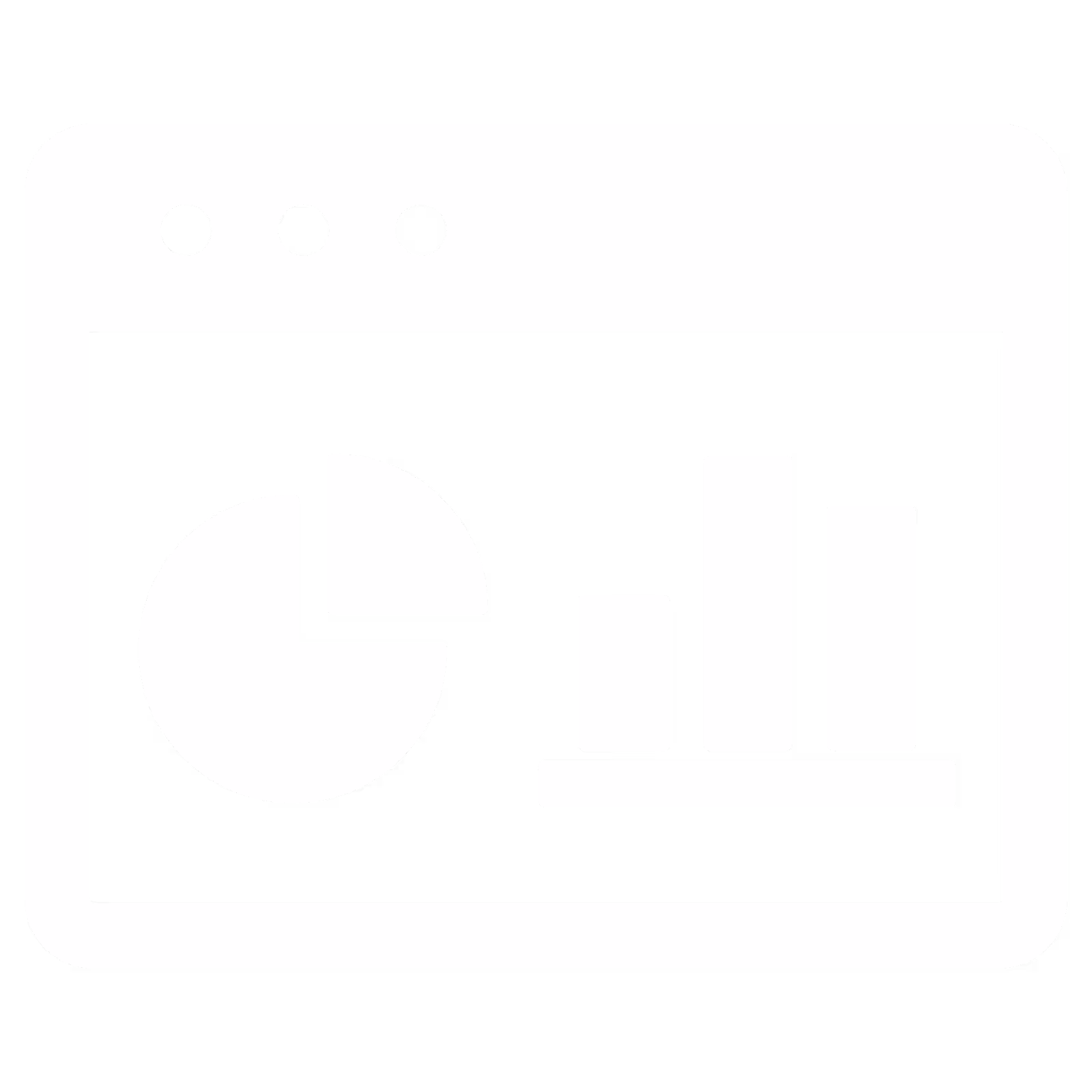 Icône d'une fenêtre de navigateur affichant un graphique circulaire et un graphique à barres.