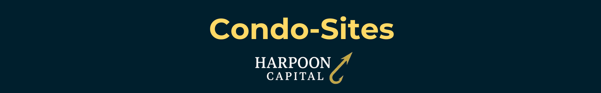 Harpoon Capital header image titled 'Condo-Sites,' identifying this specific type of property as eligible for DSCR loan