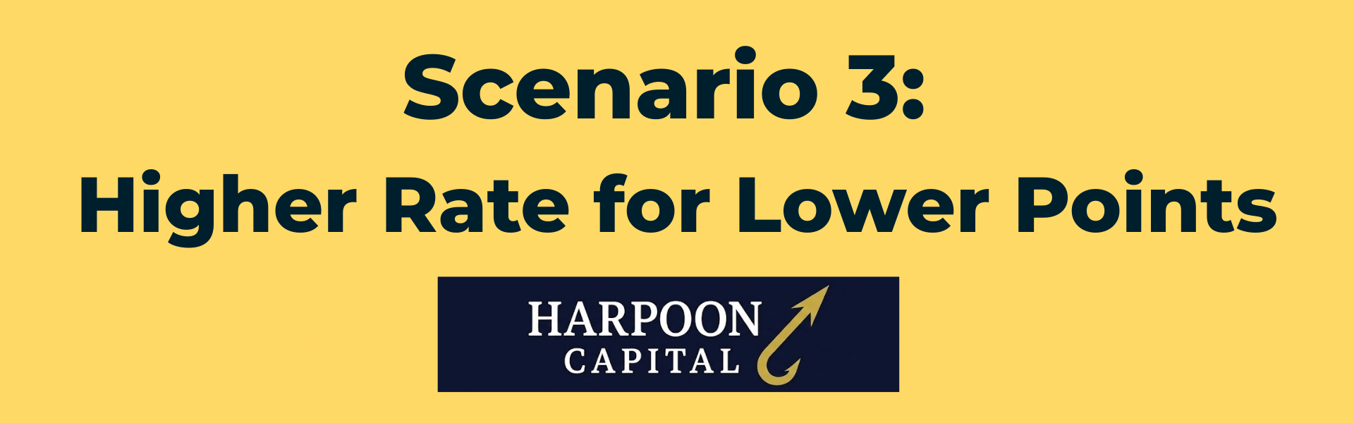 Section header graphic with the text 'Scenario 3: Higher Rate for Lower Points' and the Harpoon Capital logo