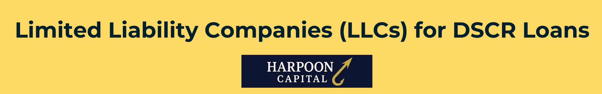Section header graphic with the text 'Limited Liability Companies (LLCs) for DSCR Loans', with the Harpoon Capital logo