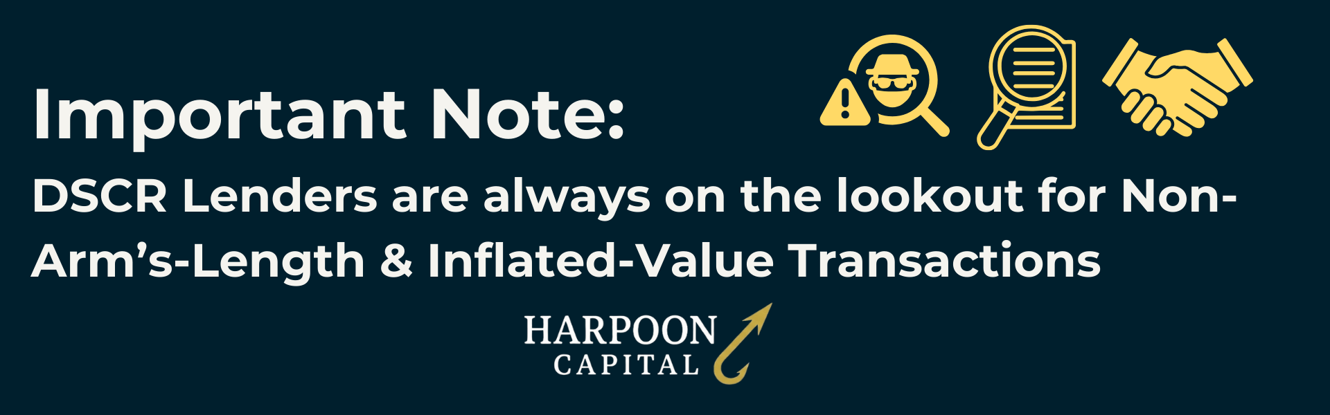 Section header graphic with the text 'Lenders On The Lookout', with the Harpoon Capital logo