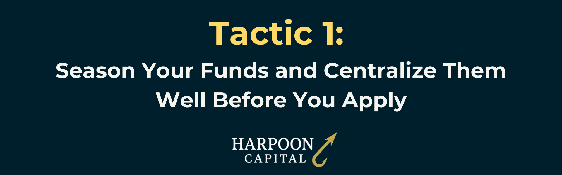 Harpoon Capital Section Header: Tactic 1: Season Your Funds and Centralize Them Well Before You Apply