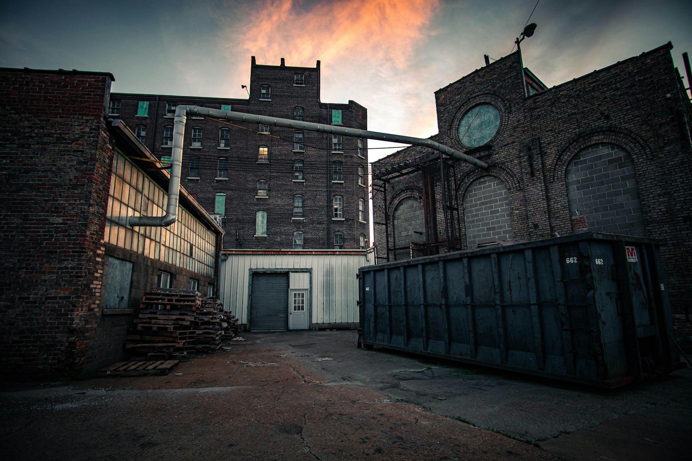 Historic industrial building with clock tower in Terre Haute, Indiana