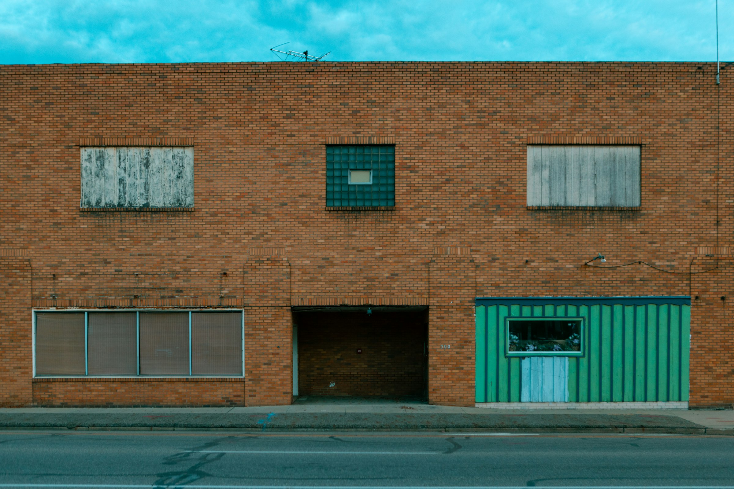 Historic red brick commercial building in Canton, Ohio