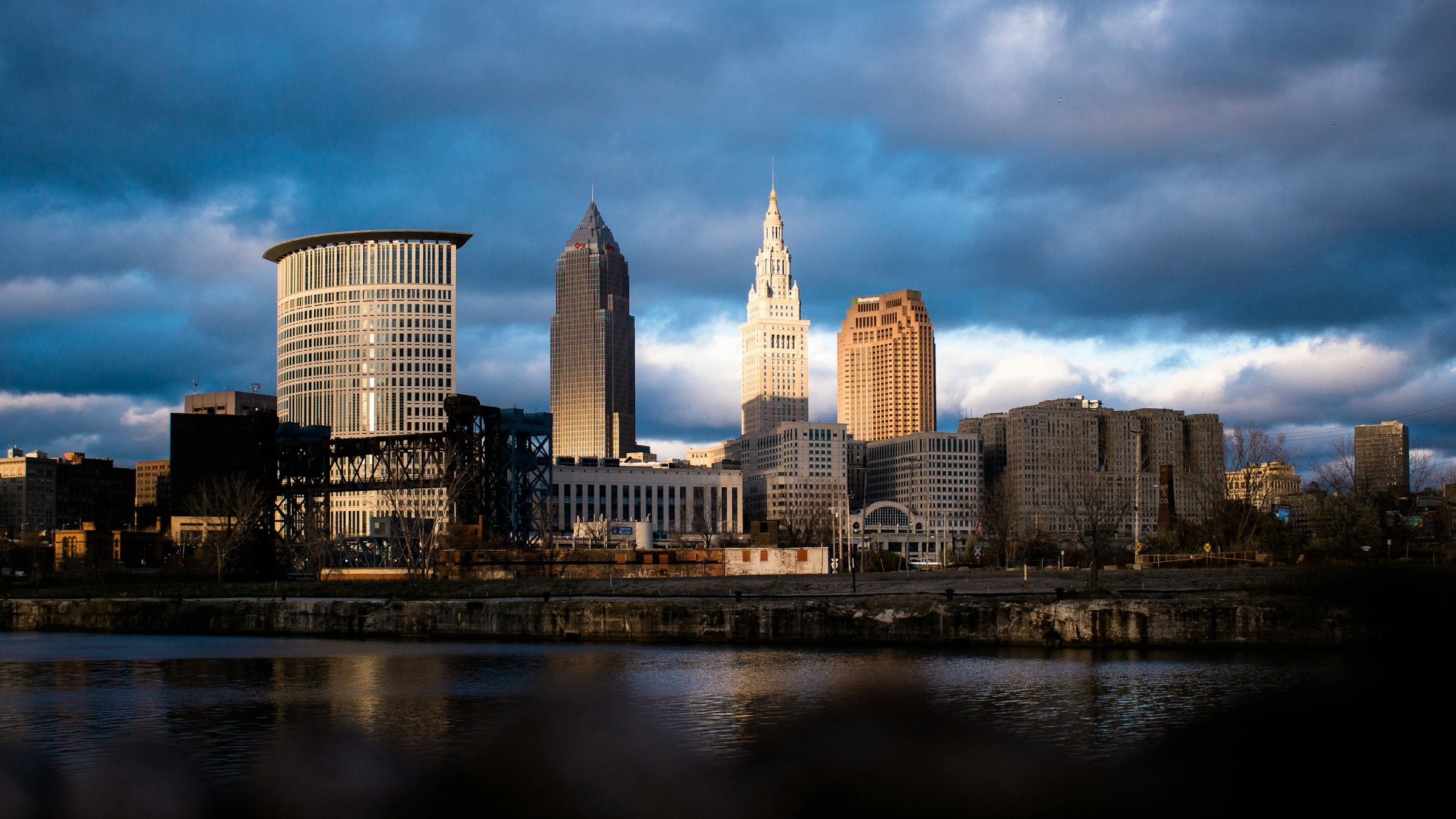 Downtown Cleveland, Ohio skyline along the Lake Erie waterfront