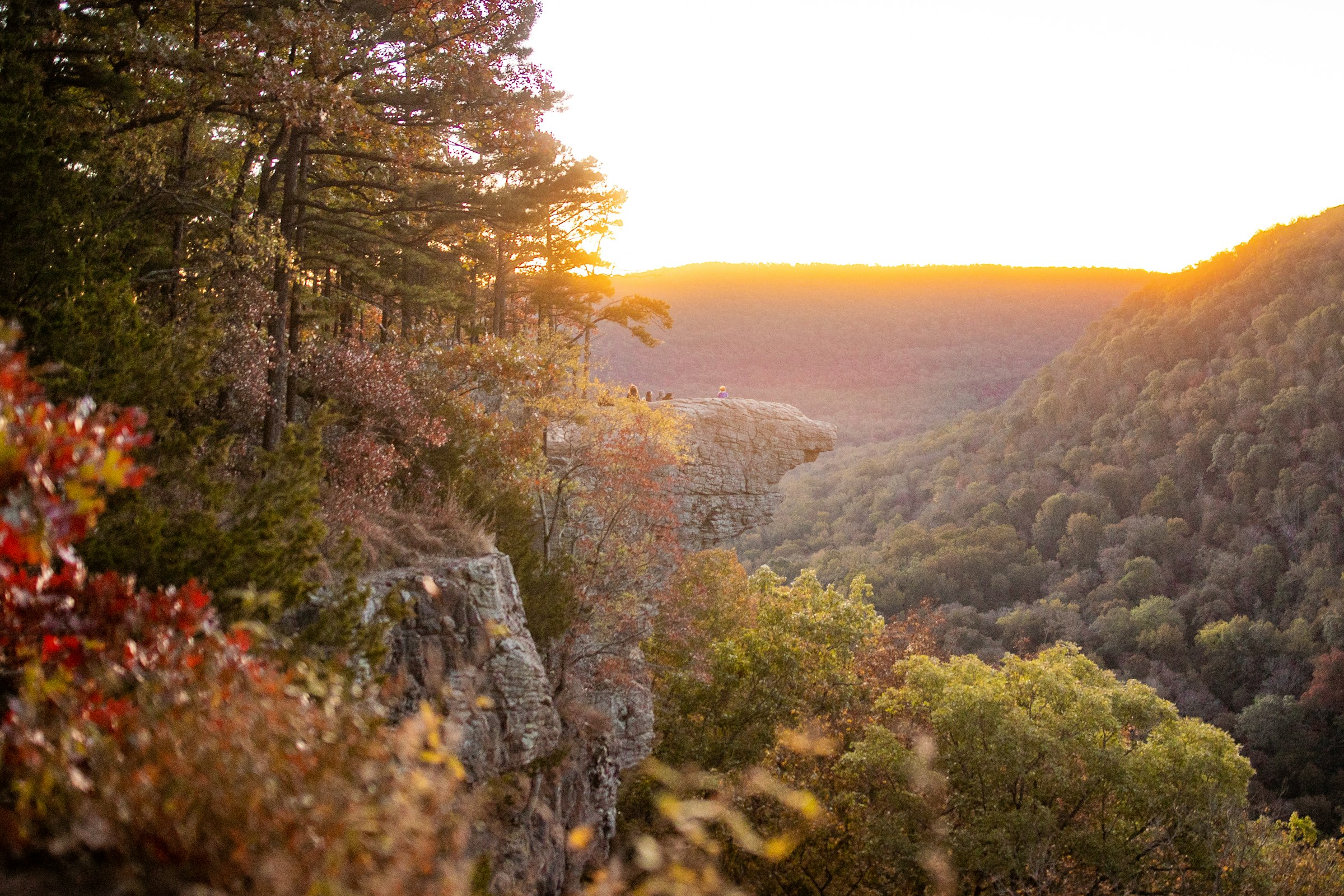 Sunset over the Ozark Mountains from Hawksbill Crag (Whitaker Point), Arkansas
