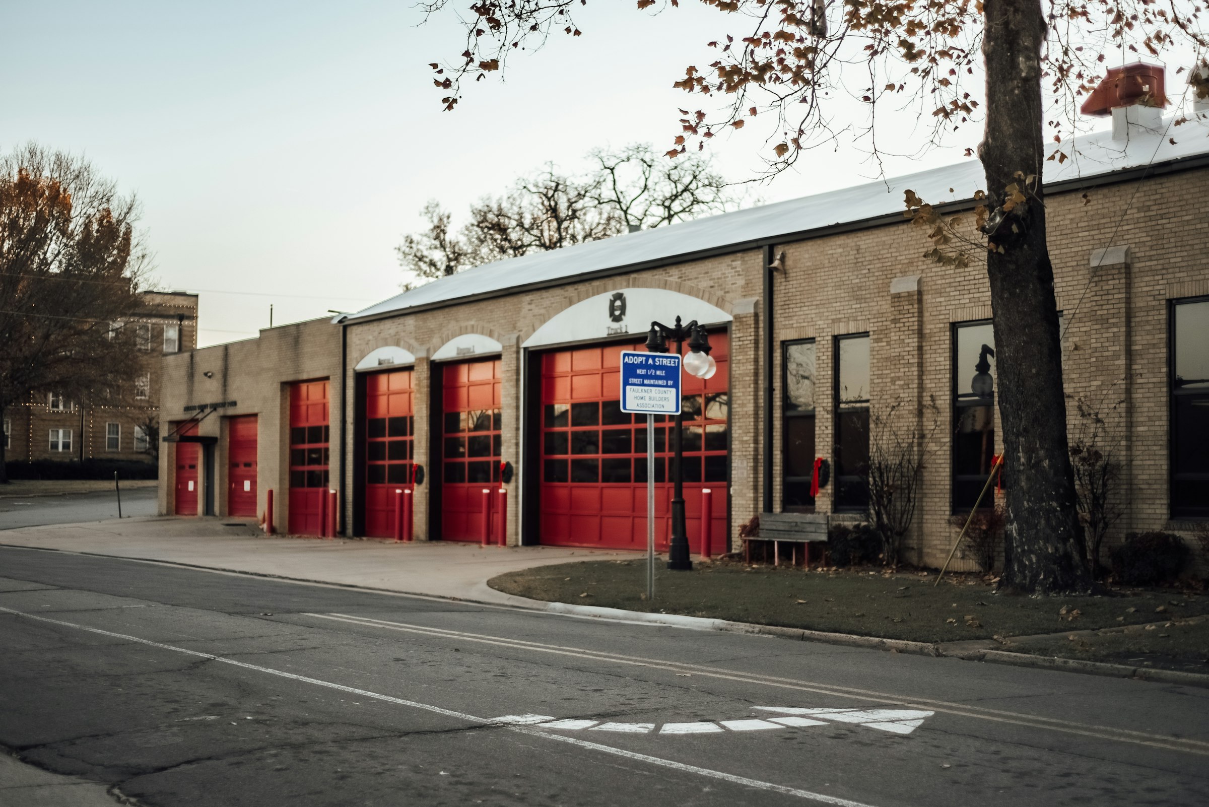Historic brick firehouse in downtown Conway, Arkansas
