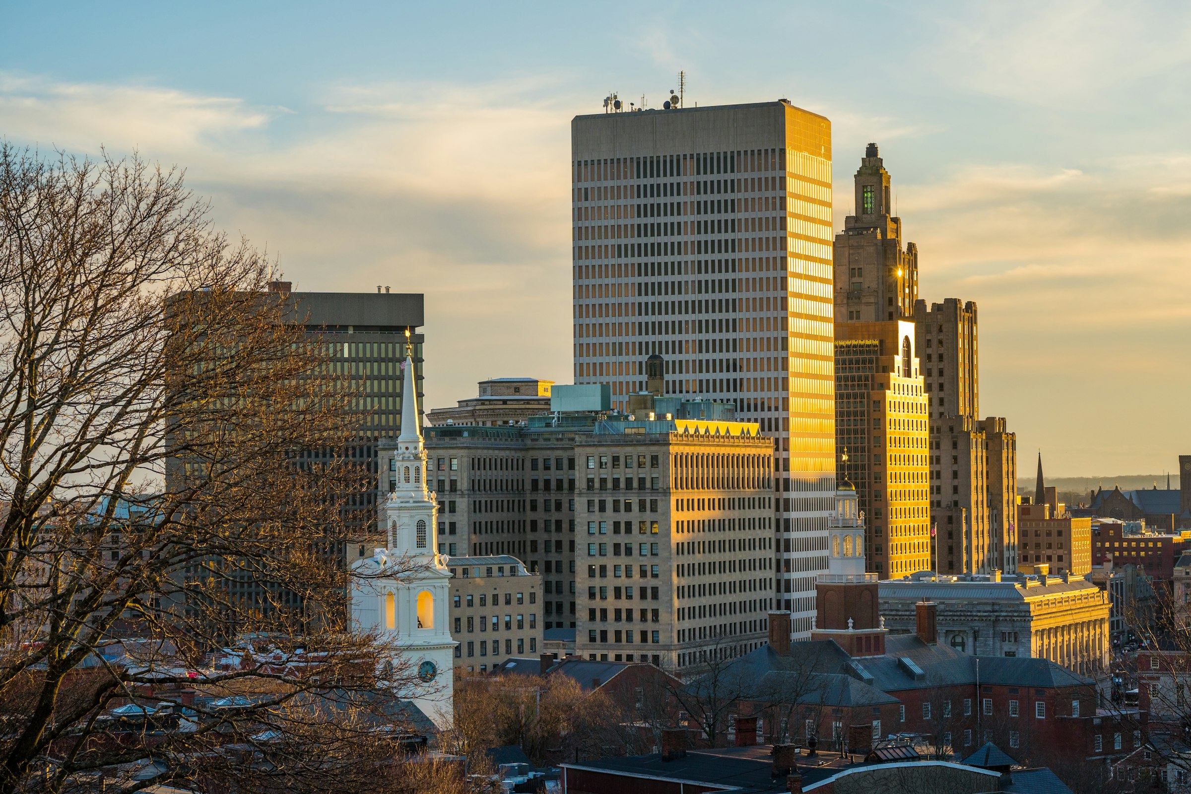 Downtown Providence, Rhode Island skyline from Prospect Terrace Park